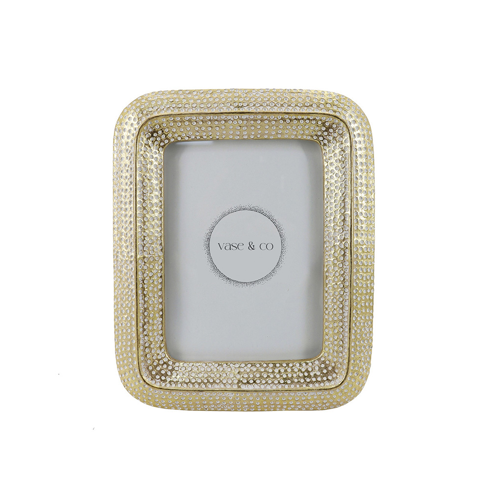 porta retrato dourado bolinhas