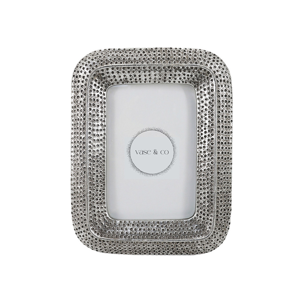 porta retrato prata bolinhas